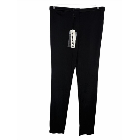Jil Sander Pants - NWT Vintage Y2K Jil Sander Staight Leg Cuffed Knit Pants size 42/US8 Black Crop